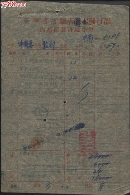 1952年新华书店总店图书发行部内部发书通知单的历史价值与收藏意义